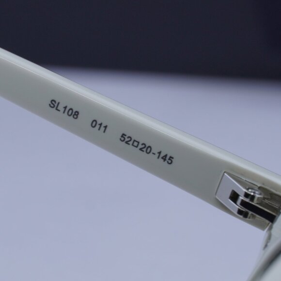 Saint Laurent SL108 011 Browline Sunglasses - Ivory/Black - Picture 5 of 11